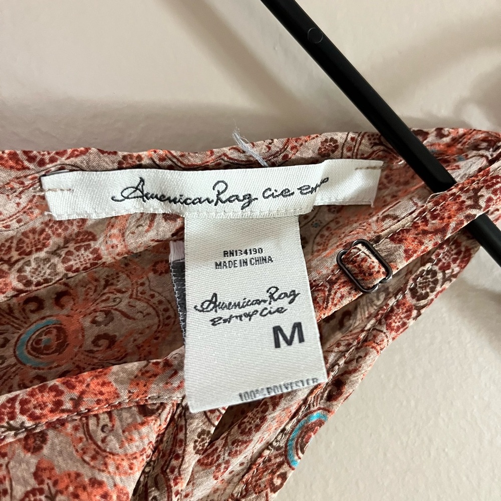 American Rag Ruffle Strappy Top Size Medium - Picture 6 of 8